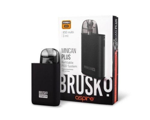 Купить Перезаправляемая Под-Система Бруско Миникан Плюс (Brusko Minican Plus) 850 mah, Чёрный по оптовой цене