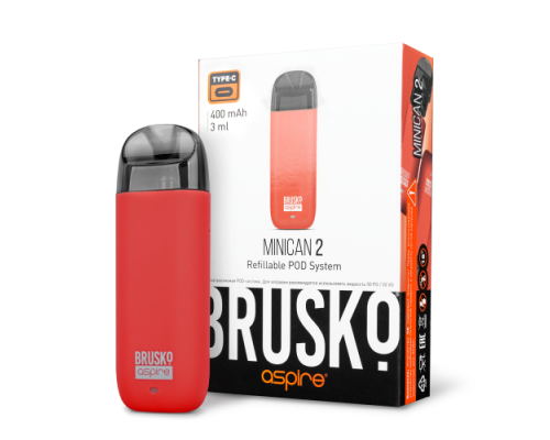Купить Перезаправляемая Под-Система Бруско Миникан 2 (Brusko Minican 2) 400 mah, Красный по оптовой цене
